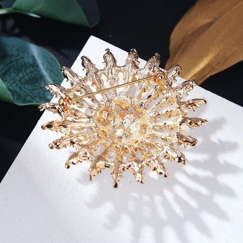 Rhinestone Flower Brooches Pearl Classic Brooch Pins Women Jewelry Accessories in Kuwait