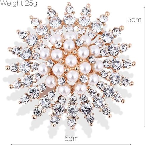 Rhinestone Flower Brooches Pearl Classic Brooch Pins Women Jewelry Accessories in Kuwait