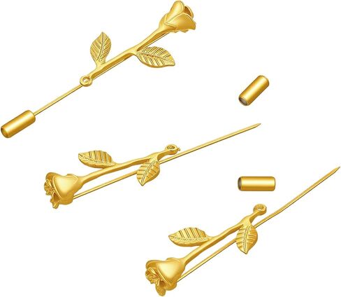 36 Pcs Rose Lapel Pin Fashion Rose Metal Floral Lapel Brooch Pin Suit Tuxedo Corsage Dress Fashion Stick Corsage for Weddings Parties Formal Events for Women Men in Kuwait