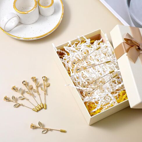 36 Pcs Rose Lapel Pin Fashion Rose Metal Floral Lapel Brooch Pin Suit Tuxedo Corsage Dress Fashion Stick Corsage for Weddings Parties Formal Events for Women Men in Kuwait