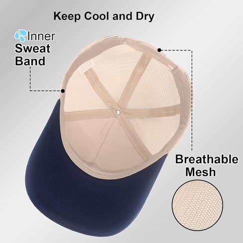 Girl Dad Trucker Hat Embroidered Adjustable Snapback Mesh Baseball Cap Cute for Men Husband New Dad from Daughter Wifey Beige in Saudi Arabia