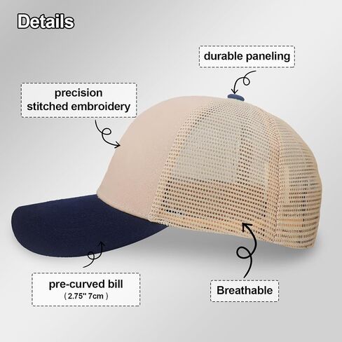 Girl Dad Trucker Hat Embroidered Adjustable Snapback Mesh Baseball Cap Cute for Men Husband New Dad from Daughter Wifey Beige in Saudi Arabia