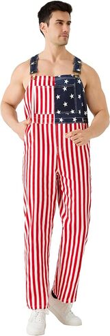Maxim Party Supplies American Flag Overalls Men – USA Overalls with Adjustable Straps & 5 Pockets – Bib Jumpsuit in Saudi Arabia