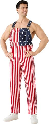 Maxim Party Supplies American Flag Overalls Men – USA Overalls with Adjustable Straps & 5 Pockets – Bib Jumpsuit in Saudi Arabia