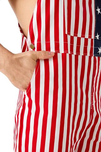 Maxim Party Supplies American Flag Overalls Men – USA Overalls with Adjustable Straps & 5 Pockets – Bib Jumpsuit in Saudi Arabia