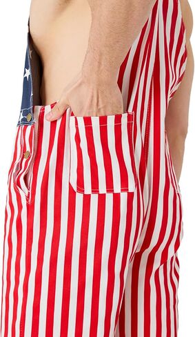 Maxim Party Supplies American Flag Overalls Men – USA Overalls with Adjustable Straps & 5 Pockets – Bib Jumpsuit in Saudi Arabia
