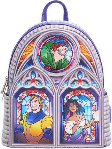 Loungefly Disney The Hunchback of Notre Dame Character Stained Glass Windows Mini Backpack - BoxLunch Exclusive GREY NONE in Saudi Arabia