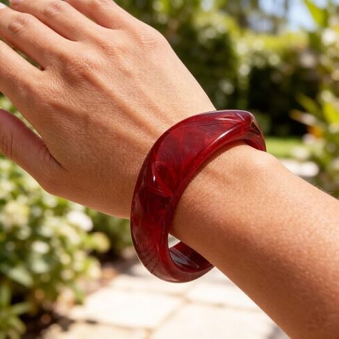 Acrylic Chunky Bangle Bracelets for Women,Colorful Irregular Punk Resin Bangle Wide Geometric Bracelet Halloween in Saudi Arabia