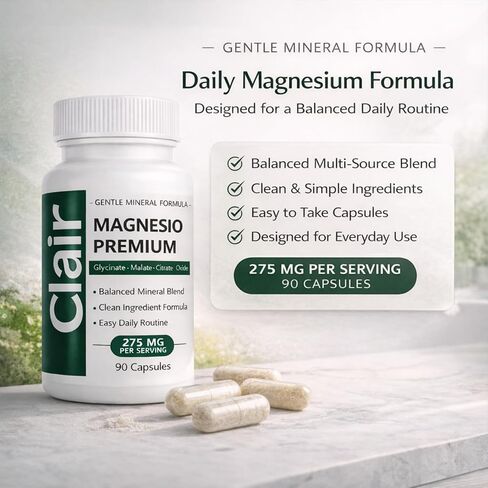 Premium - Magnesium Complex Supplement, Glycinate Malate Citrate and Oxide Blend, Supports Muscle Function, Digestive Comfort, Sleep and Relaxation, Vegan Capsules in Kuwait