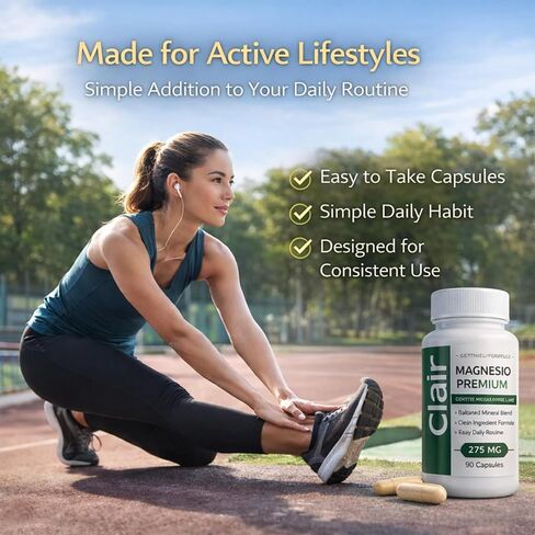 Premium - Magnesium Complex Supplement, Glycinate Malate Citrate and Oxide Blend, Supports Muscle Function, Digestive Comfort, Sleep and Relaxation, Vegan Capsules in Kuwait