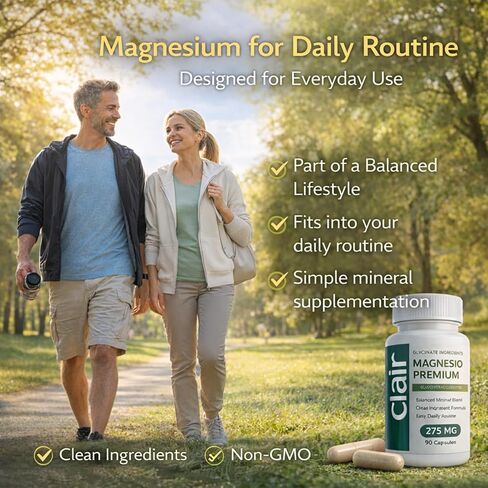 Premium - Magnesium Complex Supplement, Glycinate Malate Citrate and Oxide Blend, Supports Muscle Function, Digestive Comfort, Sleep and Relaxation, Vegan Capsules in Kuwait