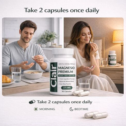 Premium - Magnesium Complex Supplement, Glycinate Malate Citrate and Oxide Blend, Supports Muscle Function, Digestive Comfort, Sleep and Relaxation, Vegan Capsules in Kuwait