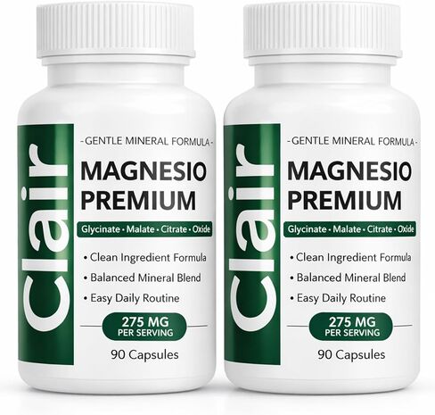 Premium - Magnesium Complex Supplement, Glycinate Malate Citrate and Oxide Blend, Supports Muscle Function, Digestive Comfort, Sleep and Relaxation, Vegan Capsules in Kuwait