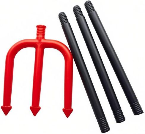 Detachable Trident Prop Devil Pitchfork 40" Plastic Three-pronged Spear Fork Costume Cosplay Props Halloween Red and Black in Saudi Arabia