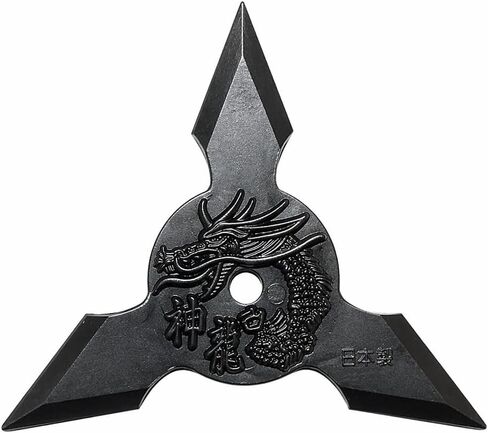 Ninja Shuriken & Kunai Set 6pcs Black PVC, Soft,Made in Japan, Throwing Stars 3.35 in, Kunai 5.5 in & 9.8 in in Kuwait