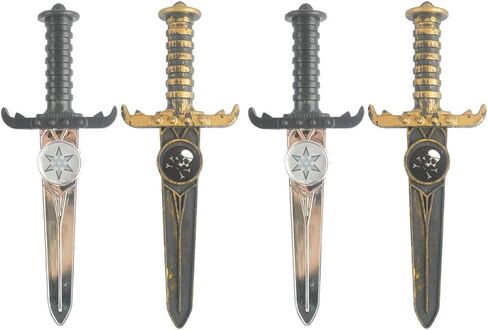 Simple polymer 4 Pcs Small Pirate Sword Assassin Dagger Plastic Pirate Dagger for Pirate Costume Accessories Pirate Party Props Halloween Supplies in Saudi Arabia