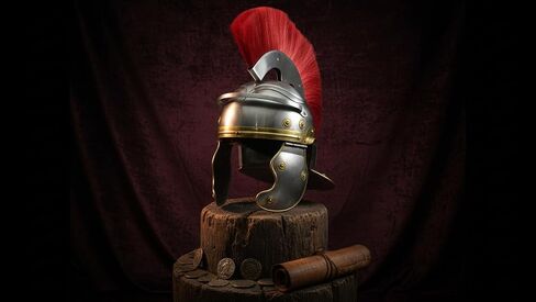 THOR INSTRUMENTS Roman Centurion Helmet Armor Helmet with Red Plume LARP Reproduction ReenactmentRoman Centurion Helmet Medieval Knight Officer Armor Costume Red Plume Rustic Vintage Home Decor Gifts in Kuwait