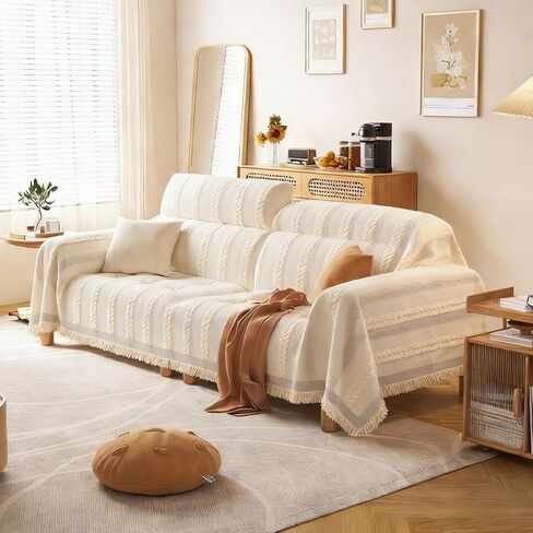 Pet Couch Cover for Dog Rips, Pet Friendly Furniture Protector | Non Slip丨Machine Washable丨3 Cushion Sofa丨Tassel Fringe丨Loveseat Covers in Kuwait