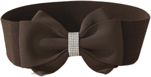 Women's Elastic Bow-Knot with Crystal Waist Belts Stretch Corset Wide for Elegant Princess Dress in Saudi Arabia