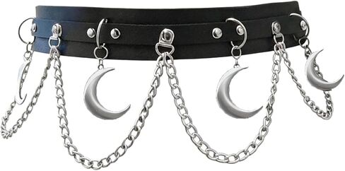 Gothic Moon Waist Chain Belt - Goth Rave Witch Accessories,Halloween Christmas for Women in Saudi Arabia