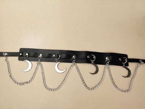 Gothic Moon Waist Chain Belt - Goth Rave Witch Accessories,Halloween Christmas for Women in Saudi Arabia