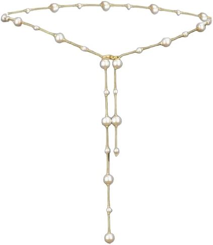 Pearl Chain Belt - Pearl Body Chain Silver Waist Chain Belt for Women in Saudi Arabia
