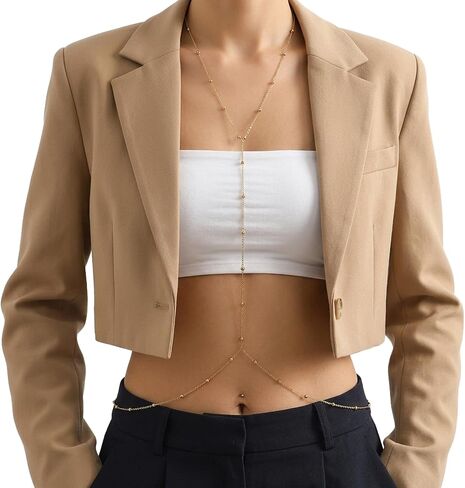 Gold Body Jewelry Belly Chain Crossover Gold Waist Bra Chain, Summer Beach Rhinestone Jewelry Chains for Women Waist Belly Chains Body Accessories for Beach Party Nightclub in Saudi Arabia