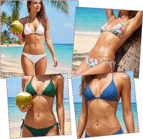 Gold Body Jewelry Belly Chain Crossover Gold Waist Bra Chain, Summer Beach Rhinestone Jewelry Chains for Women Waist Belly Chains Body Accessories for Beach Party Nightclub in Saudi Arabia