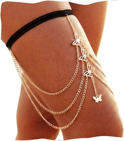 Butterfly Thigh Leg Chain Gold Summer Beach Body Chains for Women in Saudi Arabia
