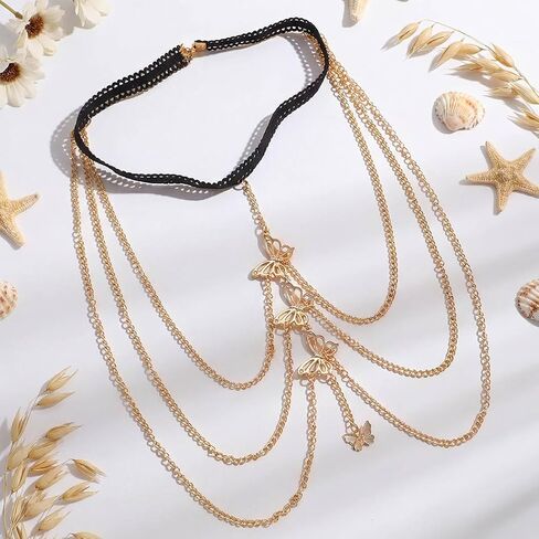 Butterfly Thigh Leg Chain Gold Summer Beach Body Chains for Women in Saudi Arabia