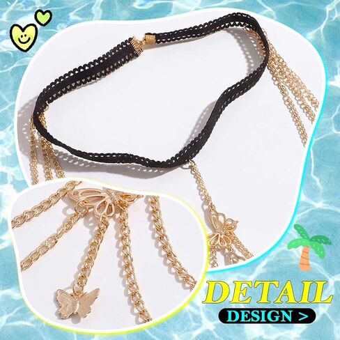 Butterfly Thigh Leg Chain Gold Summer Beach Body Chains for Women in Saudi Arabia