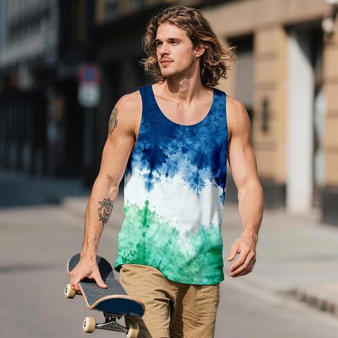 Mens Tank Tops Summer Sleeveless Shirts Graphic Beach Vest Patriotic 4th of July Muscle Workout Tank Top for Men in Saudi Arabia