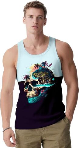 Mens Tank Tops Summer Sleeveless Shirts Graphic Beach Vest Patriotic 4th of July Muscle Workout Tank Top for Men in Saudi Arabia