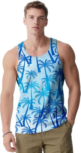 Mens Tank Tops Summer Sleeveless Shirts Graphic Beach Vest Patriotic 4th of July Muscle Workout Tank Top for Men in Saudi Arabia