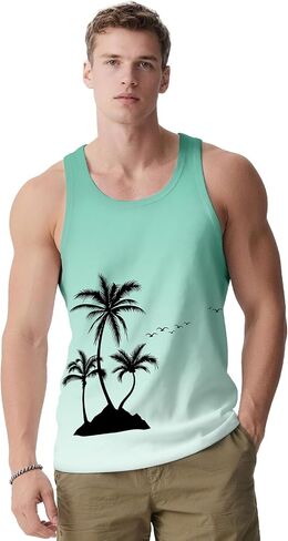 Mens Tank Tops Summer Sleeveless Shirts Graphic Beach Vest Patriotic 4th of July Muscle Workout Tank Top for Men in Saudi Arabia