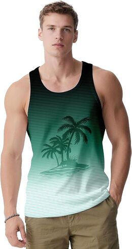 Mens Tank Tops Summer Sleeveless Shirts Graphic Beach Vest Patriotic 4th of July Muscle Workout Tank Top for Men in Saudi Arabia