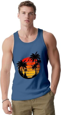 Mens Tank Tops Summer Sleeveless Shirts Graphic Beach Vest Patriotic 4th of July Muscle Workout Tank Top for Men in Saudi Arabia