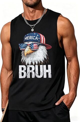 Mens American Flag Tank Top Patriotic 4th of July Sleeveless Top 250th Anniversary Casual Shirt Muscle Tank Top in Saudi Arabia