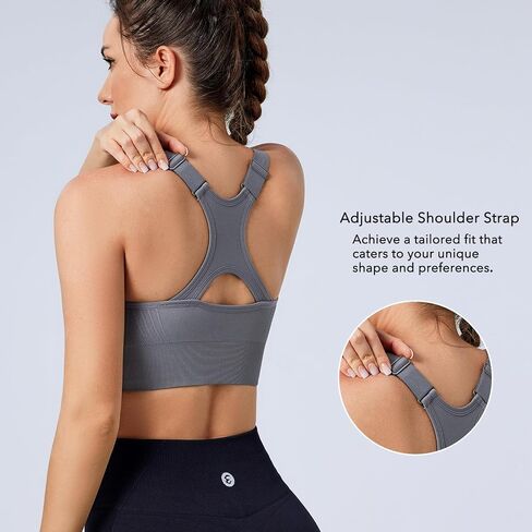 Evercute Adjustable Sports Bras for Women with Shorts Pack Racerback High Support Bras Size M in Saudi Arabia