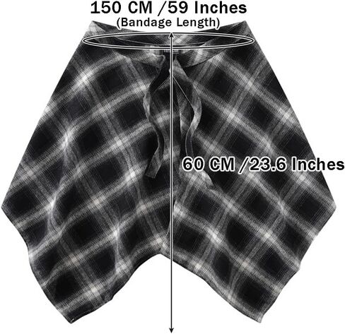 OULIGET Women's Grunge Mini Plaid Skirt,Hip-Hop One-Piece Tie Up Asymmetrical Skirt,Y2k Overlapping Jeans Decorate Skater in Kuwait