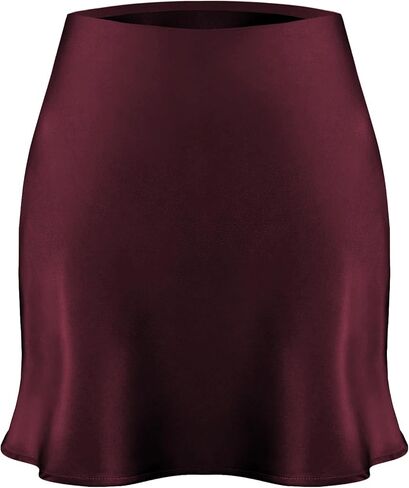 Women's Satin Mini Skirt Elastic High Waisted Silk A-Line Flared Elegant Fishtail Short Skirts for Casual Party Club in Saudi Arabia