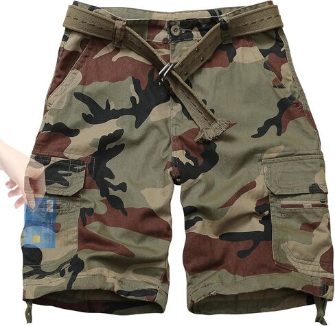 Mens Shorts, Camo Cargo Short for Men, Relaxed Fit Casual Work Khaki Bermuda Short 11" with Multi Pockets in Saudi Arabia