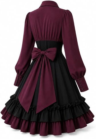 Gothic Lolita Dress, Victorian Style Mini Lace-Up A-Line Ruffle Dress for Halloween Cosplay in Kuwait