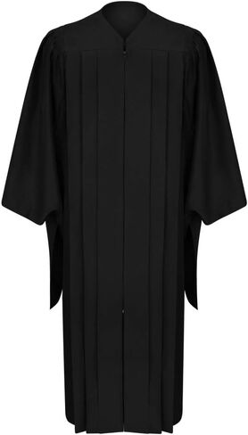 Endea Graduation Deluxe Classic Matte Black Masters Gown Academic Regalia Unisex in Kuwait