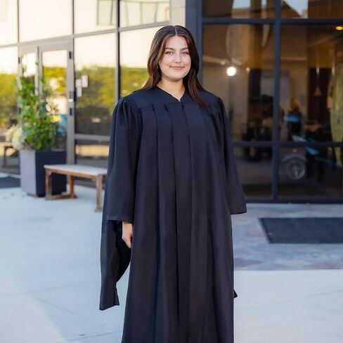 Endea Graduation Deluxe Classic Matte Black Masters Gown Academic Regalia Unisex in Kuwait