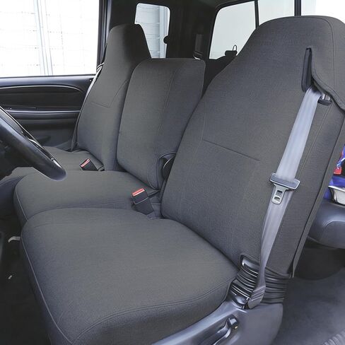 40/20/40 Heavy Duty 600D Oxford Fabric Front Seat Cover for Dodge Ram 1500 2500 3500 1998 1999 2000 2001 2002 Trucks, Split Bench Design with Seatbelt Cutouts-Black in Kuwait