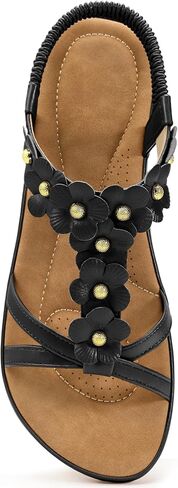 Dressy Flat Womens Sandals: Lightweight & Anti-slip for Outdoor Walking - Breathable & Cushioned Insole for All-Day Comfort in Summer in Saudi Arabia