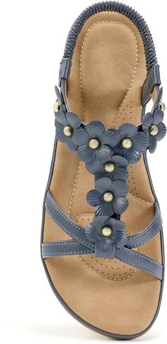 Dressy Flat Womens Sandals: Lightweight & Anti-slip for Outdoor Walking - Breathable & Cushioned Insole for All-Day Comfort in Summer in Saudi Arabia