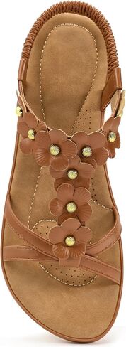 Dressy Flat Womens Sandals: Lightweight & Anti-slip for Outdoor Walking - Breathable & Cushioned Insole for All-Day Comfort in Summer in Saudi Arabia