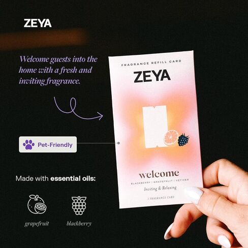 ZEYA - Welcome Fragrance Card Refills - for Portable Diffuser, BlackBerry Grapefruit Vetiver Scent for Home, Office & Car - 3 Pack in Kuwait